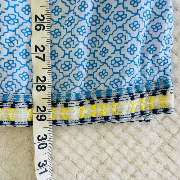 J McLaughlin Tunic Top S Coastal Boho Peasant Blouse Colorful Resort Beachwear - Picture 14 of 16